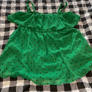 GREEN DOT CHIFFON BABYDOLL TUBE TOP